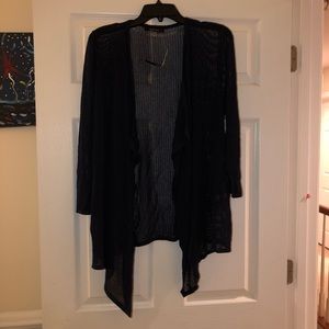 NEW August Silk Navy Peacoat Loose Knit Cardigan